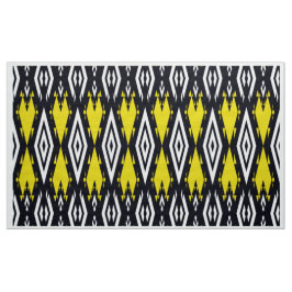 Tecido Branco-preto-amarelo Etnia