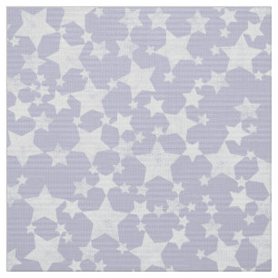 Tecido Branco sobre Púrpura Dusty   Padrão de Estrelas Li