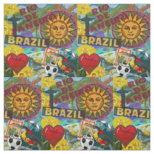 Tecido Brasil Colagem Rio Sol América do Sul