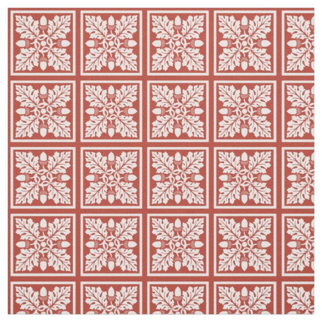 Tecido Brick Acorn e Leaf Azulejo (Modelo)
