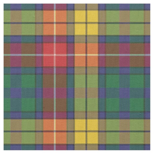 Tecido Bright Clan Buchanan Xadrez Tartan Padrão (Detalhe)