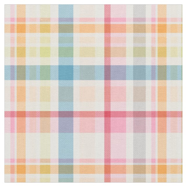 Tecido Bright Pastel plaid multicolour clan tartan (Detalhe)