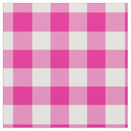 Tecido Bright Pink & White Gingham Plaid