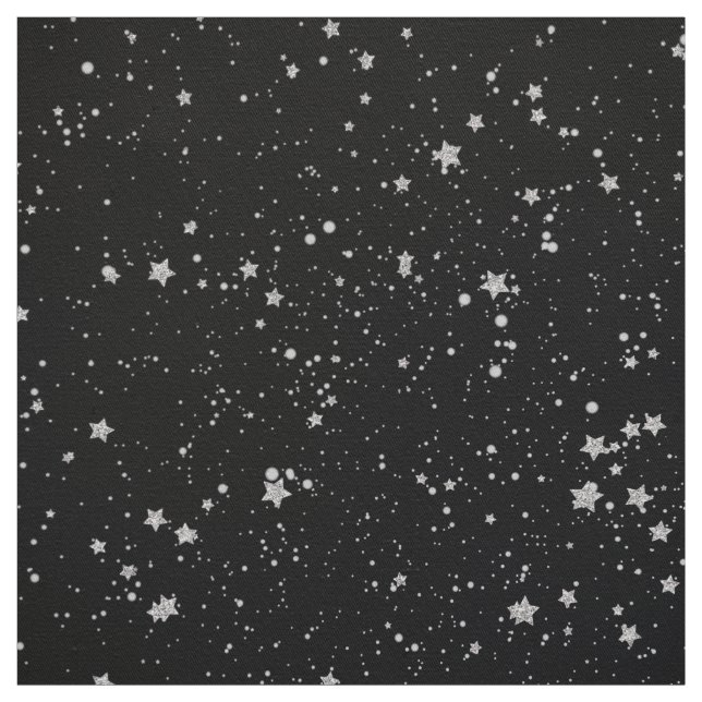 Tecido Brilho Stars2 - Preto de prata (Modelo)