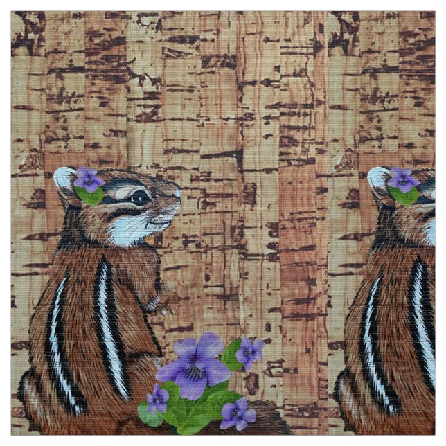 Tecido Brincando com violetas de Primavera (Modelo)