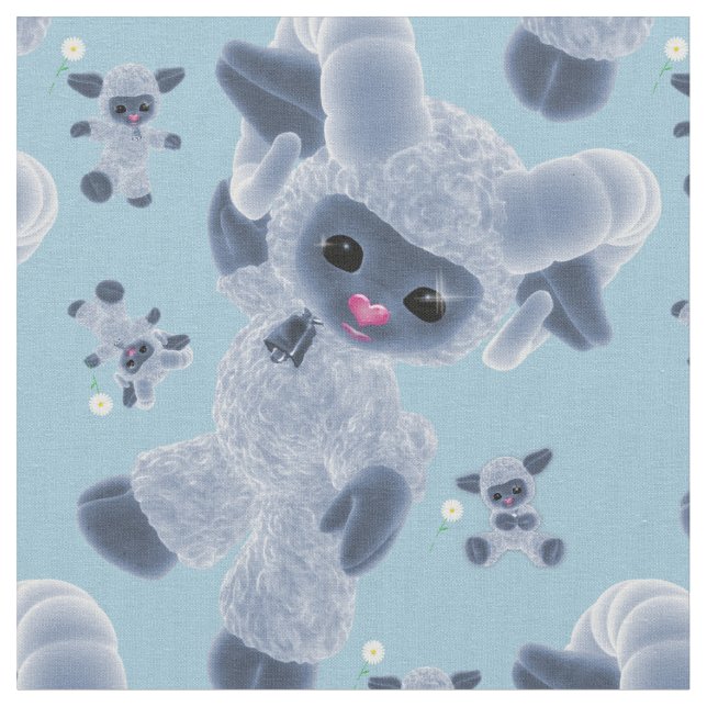 Tecido Brinquedo de pelúcia branco azul-marinho (Detalhe)