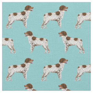 Tecido brittany spaniel cão azul claro