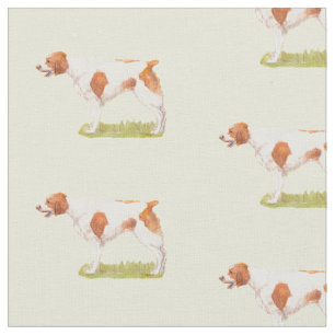 Tecido Brittany Spaniel Dog Art