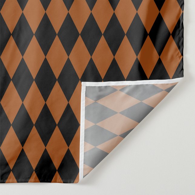 Tecido Brown Black Harlequin Diamonds Checkers Design  (Criador carregado)