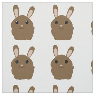 Tecido Brown Cartoon Bunny