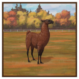 Tecido Brown Llama em Pastura Fazenda do outono
