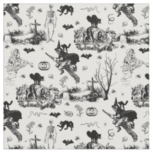 Tecido bruxa de halloween antiga fantasma esqueleto toile