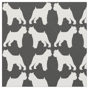 Tecido Bruxelas Griffon Silhouettes Cinzas e White