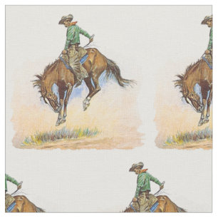 Tecido Bucking do cavalo do vaqueiro ocidental do