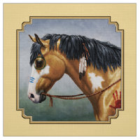Buckskin Pinto Cavalo de Guerra Nativo Americano