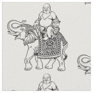 Tecido Buda sentado em elefante