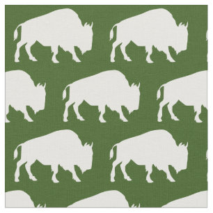Tecido Buffalo Bison Silhouettes