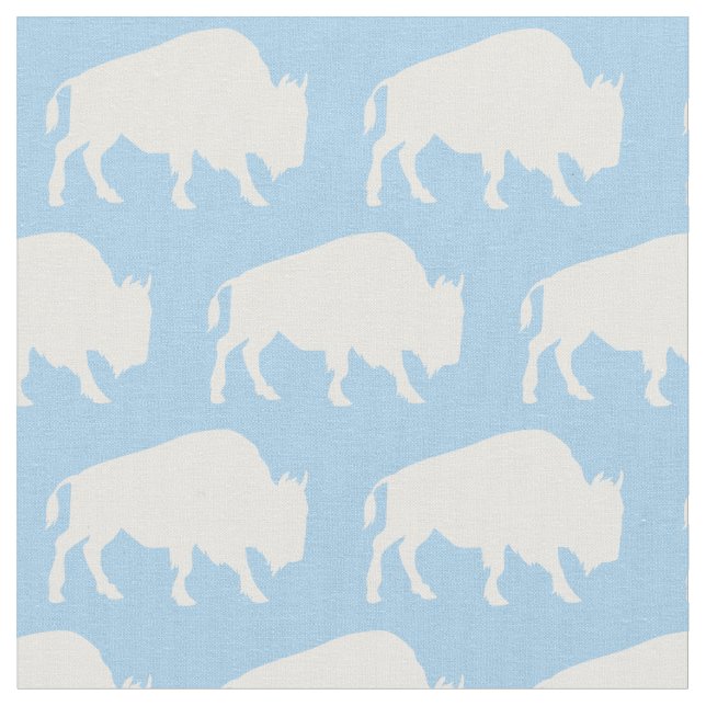 Tecido Buffalo Bison Silhouettes Blue (Detalhe)