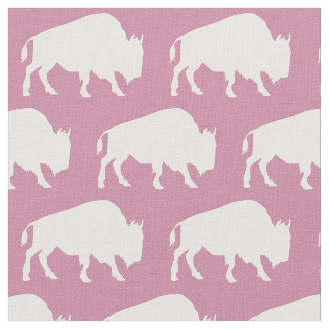 Tecido Buffalo Bison Silhouettes Rosa (Detalhe)