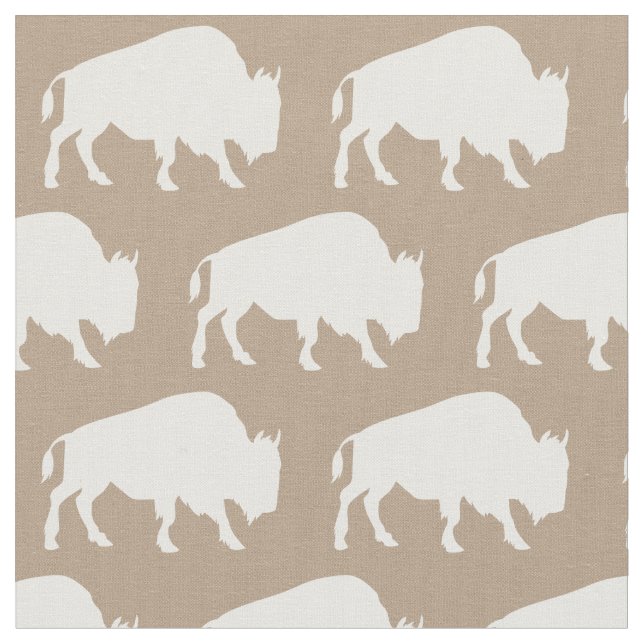 Tecido Buffalo Bison Silhouettes Tan (Detalhe)