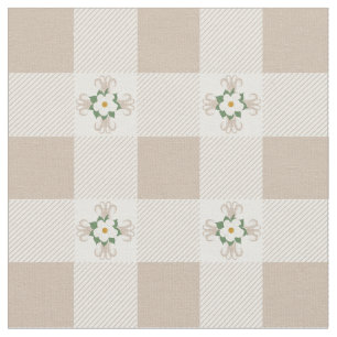 Tecido Buffalo Checks e Magnolias Cross Pattern Greige
