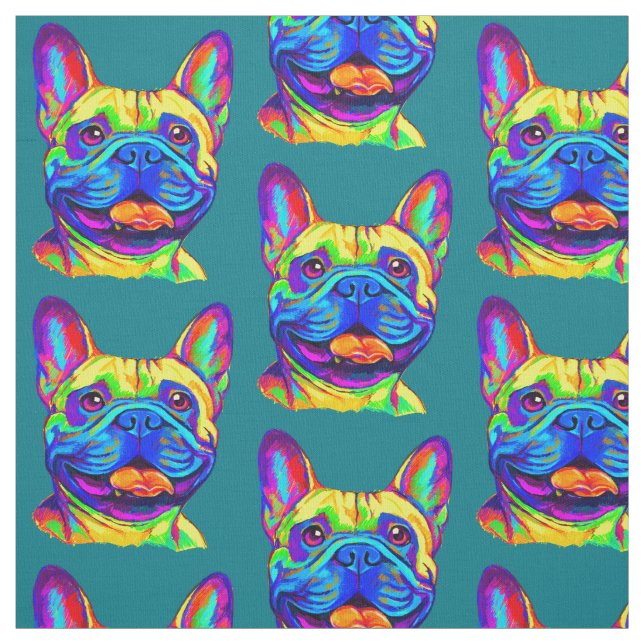 Tecido Buldogue francês nas cores (Modelo)