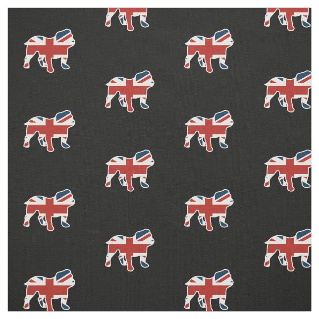 Tecido Buldogue inglês na bandeira de Union Jack (Modelo)