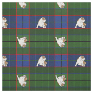 Tecido Buldogue verde do Tartan