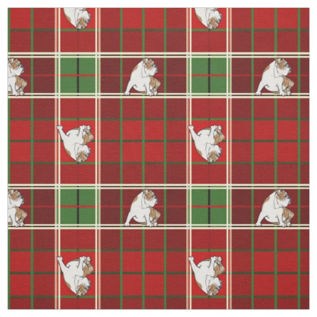 Tecido Buldogue vermelho do Tartan (Modelo)