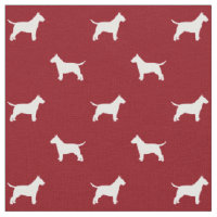 Bull Terrier Silhouettes Padrão Vermelho e Branco