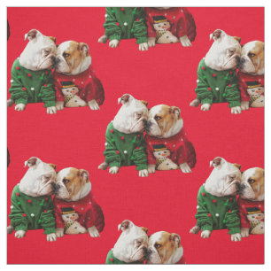 Tecido Bulldogs de Natal em Suéteres