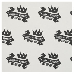 Tecido Bunco Queen Crown e Dice Ribbon