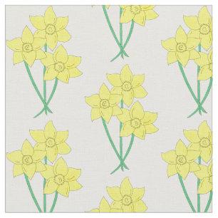 Tecido Buquê Floral de Primavera Flor de Daffodil Amarelo