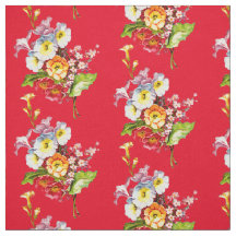 Buquê Red Primrose Padrão Floral do Primavera Vint