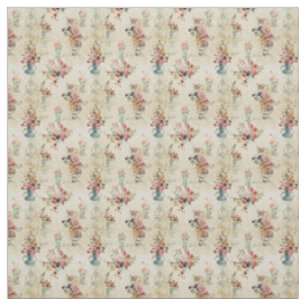 Tecido Buquês Florais Vintage com Charme Antiquado