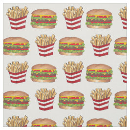 Tecido Burger Clássico de Emparelhamento de Comidas Rápid