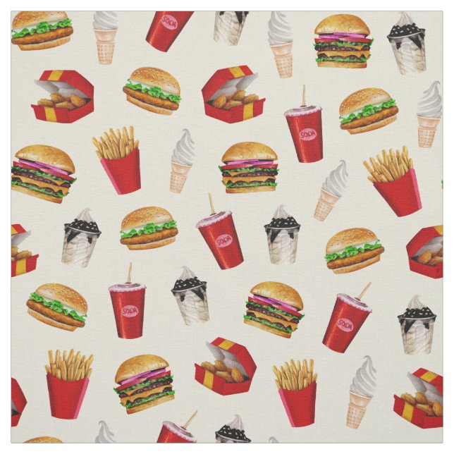 Tecido Burgers de Comida rápida, Fries, Sundaes (Modelo)