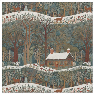 Tecido Cabana russa na paisagem florestal nevada