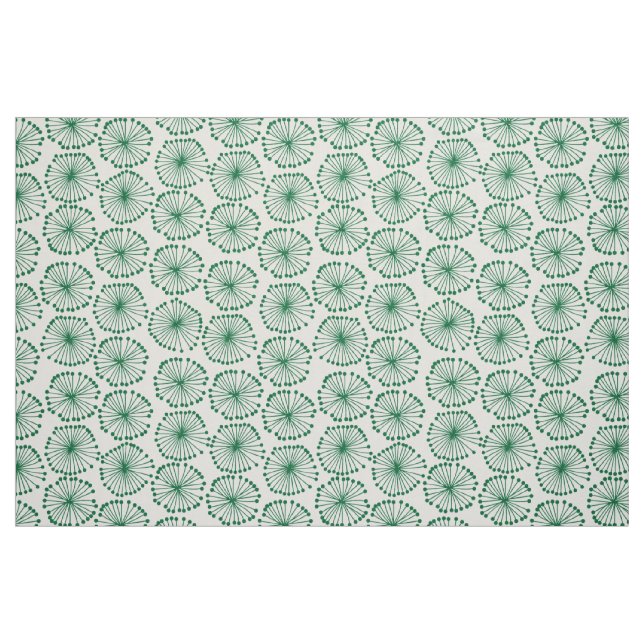 Tecido Cabeças de Sementes - Floresta Verde em Branco (Fat Quarter)