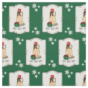 Tecido Cachorro Afegão de Santa Hat - Façada Cachorro