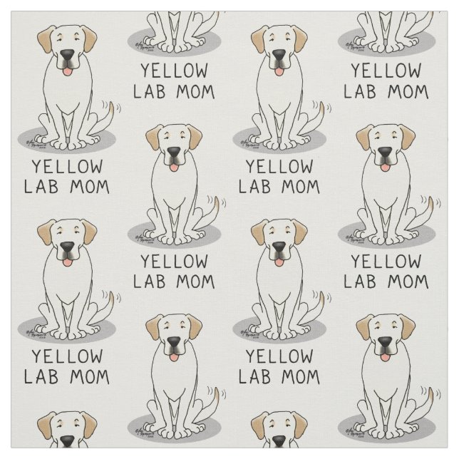 Tecido Cachorro Amarelo Mãe (Labrador Retriever Mãe) (Modelo)