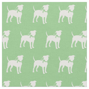 Tecido Cachorro American Staffordshire Silhueta Verde Sál
