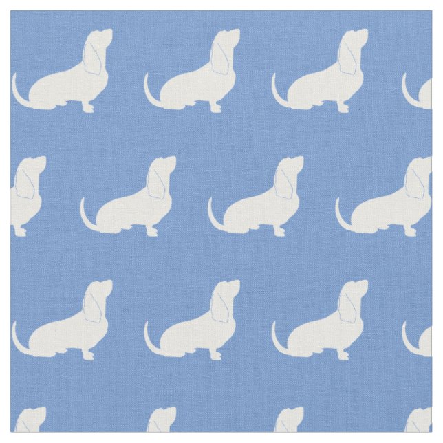 Tecido Cachorro-Basset Silhout Pet Azul-Claro (Detalhe)