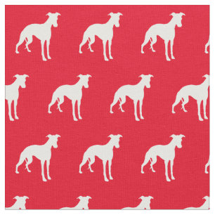 Tecido Cachorro-branco Silhueta Pet Vermelho