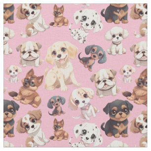 Tecido Cachorro Cachorro Rosa