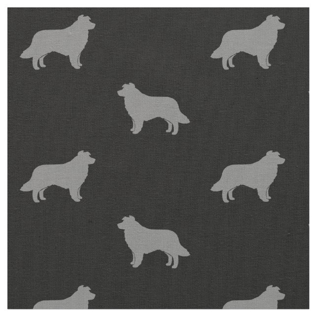 Tecido Cachorro Collie Raça Silhouettes Patterados (Detalhe)