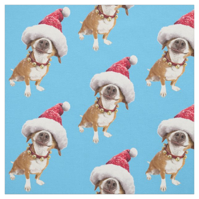 Tecido Cachorro Com Grande Chapéu De Papai Noel (Modelo)