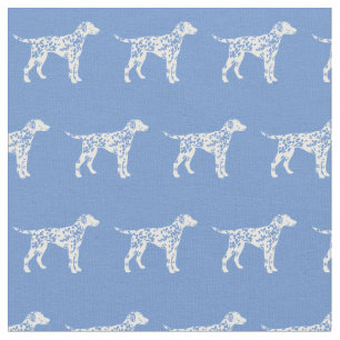 Tecido Cachorro Dalmaciano Silhout Pet Light Blue