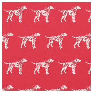 Tecido Cachorro Dalmaciano Silhout Red