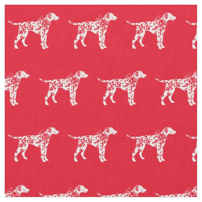 Tecido Cachorro Dalmaciano Silhout Red (Detalhe)